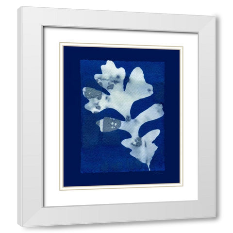 Cyanotype Oak White Modern Wood Framed Art Print with Double Matting by Zamudio, Dan