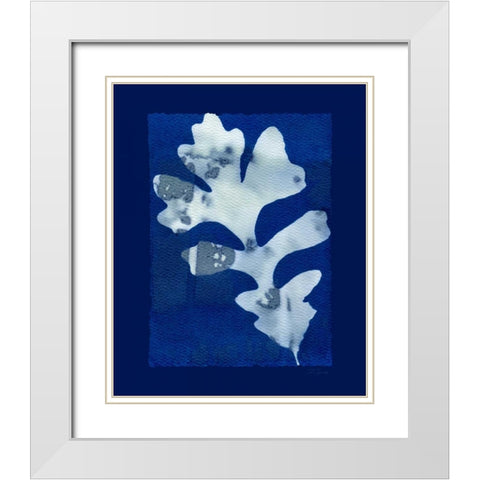 Cyanotype Oak White Modern Wood Framed Art Print with Double Matting by Zamudio, Dan