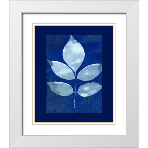 Cyanotype Birch White Modern Wood Framed Art Print with Double Matting by Zamudio, Dan