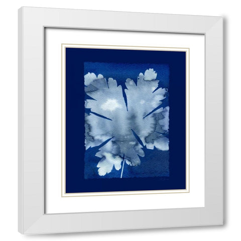 Cyanotype Leaf White Modern Wood Framed Art Print with Double Matting by Zamudio, Dan