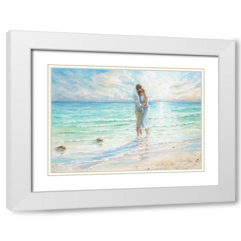Seaside Embrace White Modern Wood Framed Art Print with Double Matting by Wallis, Karen