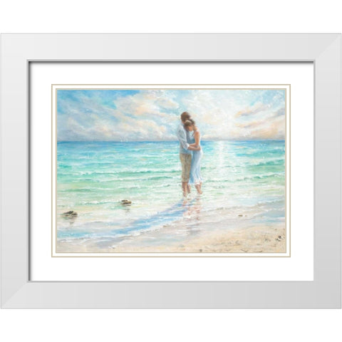 Seaside Embrace White Modern Wood Framed Art Print with Double Matting by Wallis, Karen