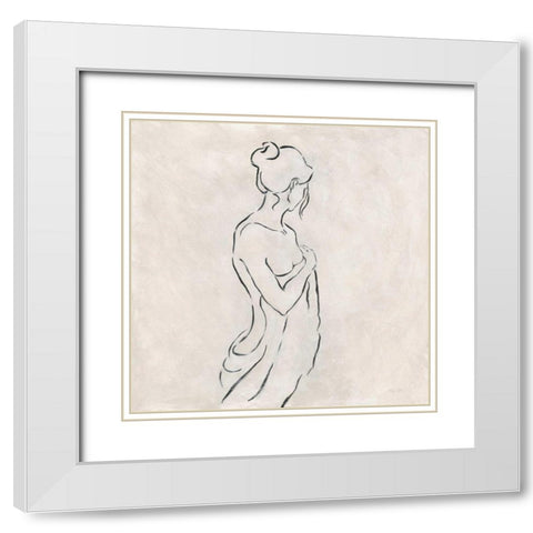 Alabaster Bather 1 White Modern Wood Framed Art Print with Double Matting by Wallis, Karen