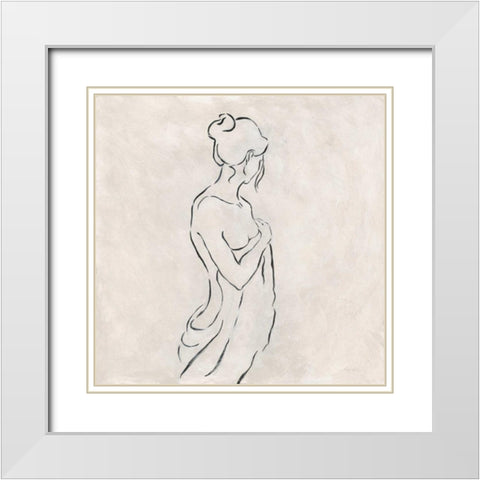 Alabaster Bather 1 White Modern Wood Framed Art Print with Double Matting by Wallis, Karen