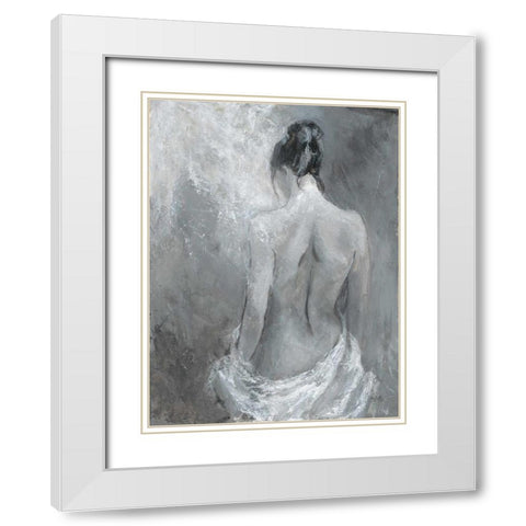 Draped Figure 2 White Modern Wood Framed Art Print with Double Matting by Wallis, Karen