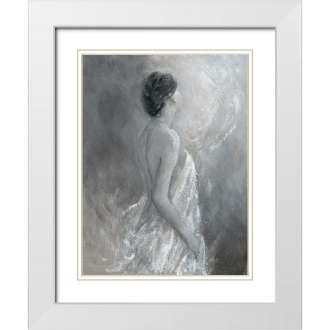 Figurative Pose 1 White Modern Wood Framed Art Print with Double Matting by Wallis, Karen