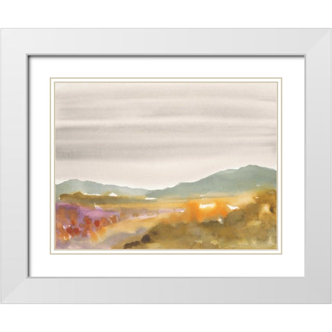 Mountain Haze White Modern Wood Framed Art Print with Double Matting by Swartz, Megan