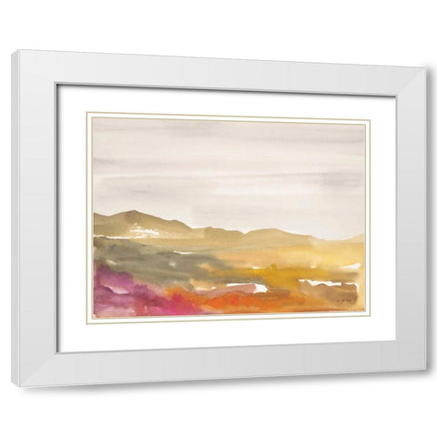 Hillside View White Modern Wood Framed Art Print with Double Matting by Swartz, Megan