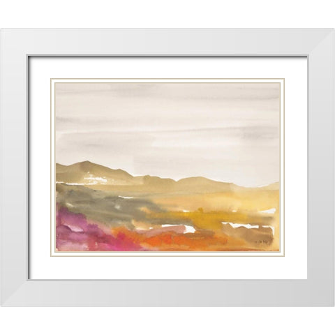 Hillside View White Modern Wood Framed Art Print with Double Matting by Swartz, Megan