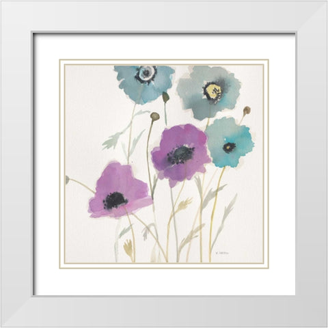 Pastel Garden II White Modern Wood Framed Art Print with Double Matting by Swartz, Megan
