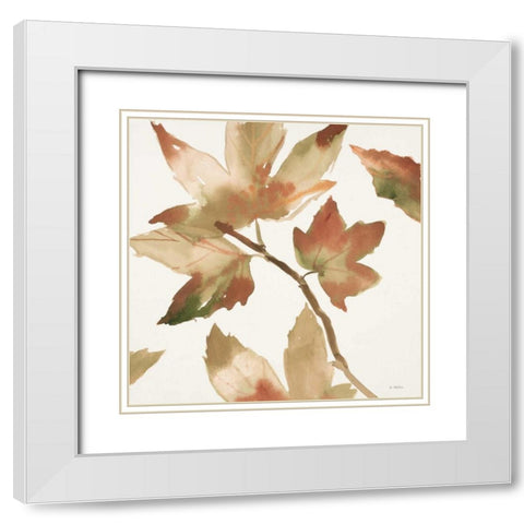 Autumn Song White Modern Wood Framed Art Print with Double Matting by Swartz, Megan
