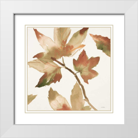 Autumn Song White Modern Wood Framed Art Print with Double Matting by Swartz, Megan