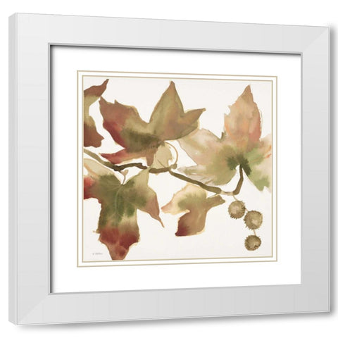 Autumn Song II White Modern Wood Framed Art Print with Double Matting by Swartz, Megan