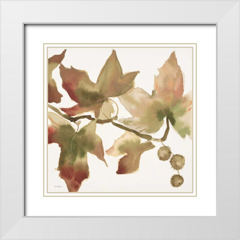 Autumn Song II White Modern Wood Framed Art Print with Double Matting by Swartz, Megan