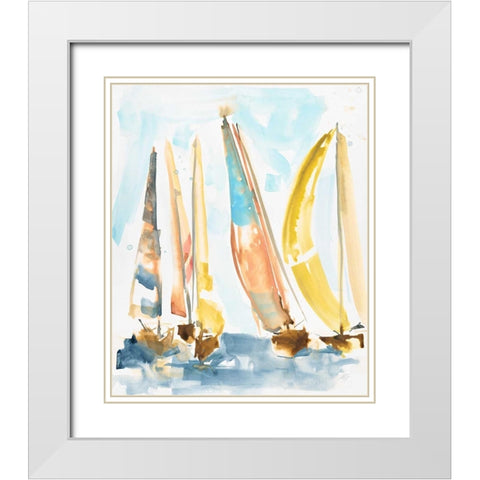 Ocean Mist White Modern Wood Framed Art Print with Double Matting by Swartz, Megan