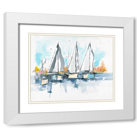 Setting Sail White Modern Wood Framed Art Print with Double Matting by Swartz, Megan