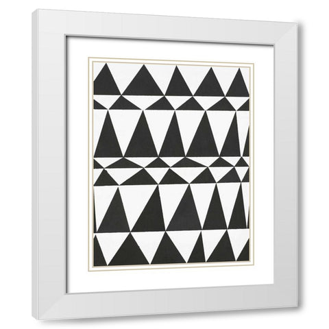 Global Triangle White Modern Wood Framed Art Print with Double Matting by Swartz, Megan