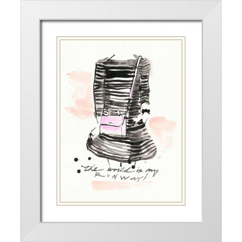 My runway White Modern Wood Framed Art Print with Double Matting by Swartz, Megan