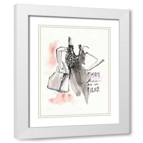 No rules White Modern Wood Framed Art Print with Double Matting by Swartz, Megan