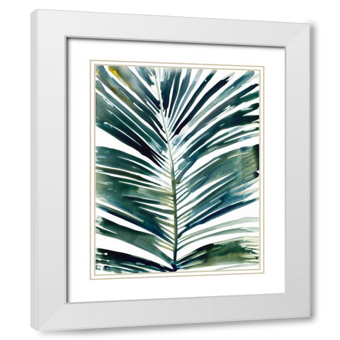 Tropical palm White Modern Wood Framed Art Print with Double Matting by Swartz, Megan