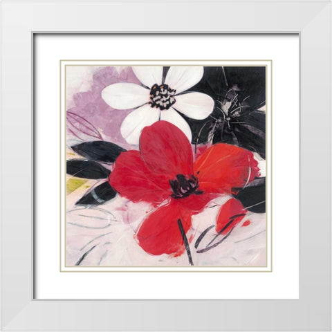 Elan 1 White Modern Wood Framed Art Print with Double Matting by Ivo
