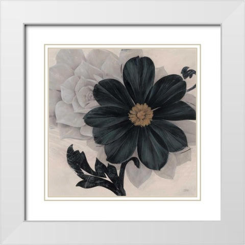 Blossom and Succulent Black White Modern Wood Framed Art Print with Double Matting by Stoyanov, Ivo