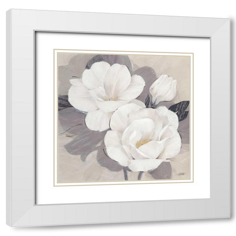 Unfolding Blossoms Detail 1 White Modern Wood Framed Art Print with Double Matting by Stoyanov, Ivo