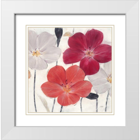 Autumn Party Square 2 White Modern Wood Framed Art Print with Double Matting by Stoyanov, Ivo