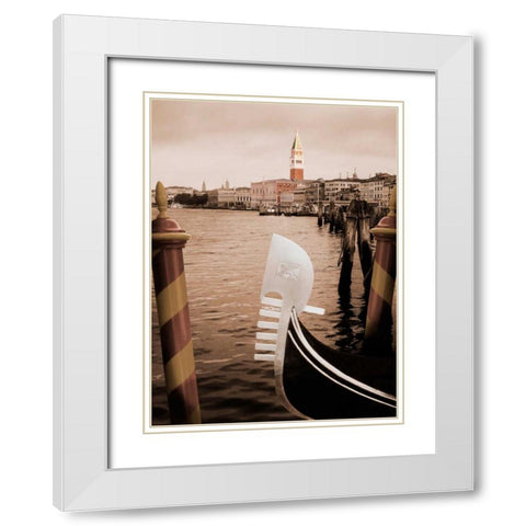 Grand Canal Gondola White Modern Wood Framed Art Print with Double Matting by Greenwood, Michael
