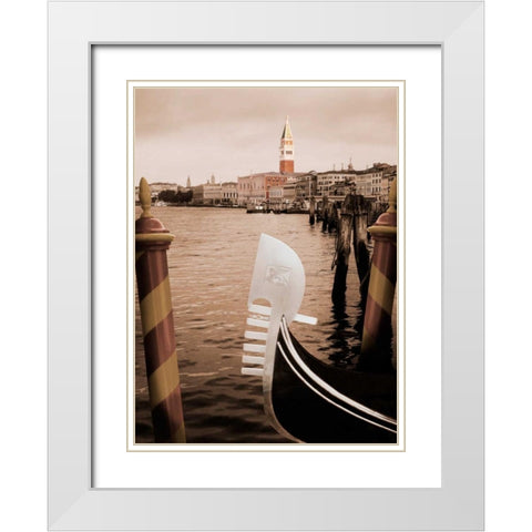 Grand Canal Gondola White Modern Wood Framed Art Print with Double Matting by Greenwood, Michael