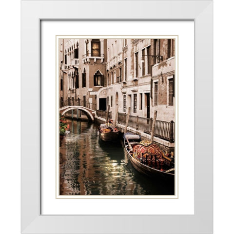 Venice Romance White Modern Wood Framed Art Print with Double Matting by Greenwood, Michael