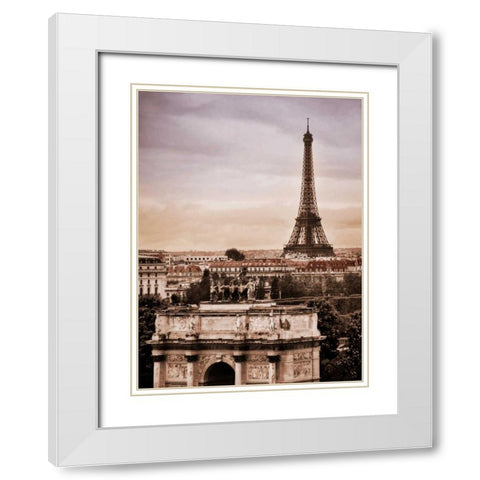 Paris Vista White Modern Wood Framed Art Print with Double Matting by Greenwood, Michael