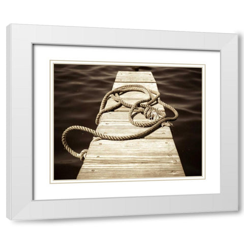 At The Dock White Modern Wood Framed Art Print with Double Matting by Semenza, Marlana