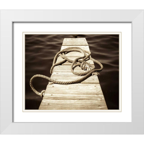 At The Dock White Modern Wood Framed Art Print with Double Matting by Semenza, Marlana