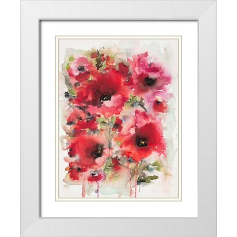Transcendent Poppies White Modern Wood Framed Art Print with Double Matting by Johannesson, Karin