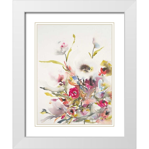Watercolor Field 2 White Modern Wood Framed Art Print with Double Matting by Johannesson, Karin