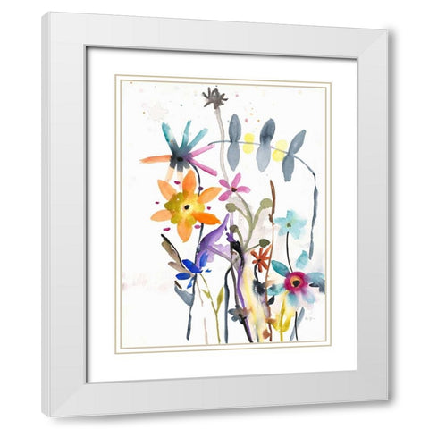 Flower Bedlam White Modern Wood Framed Art Print with Double Matting by Johannesson, Karin