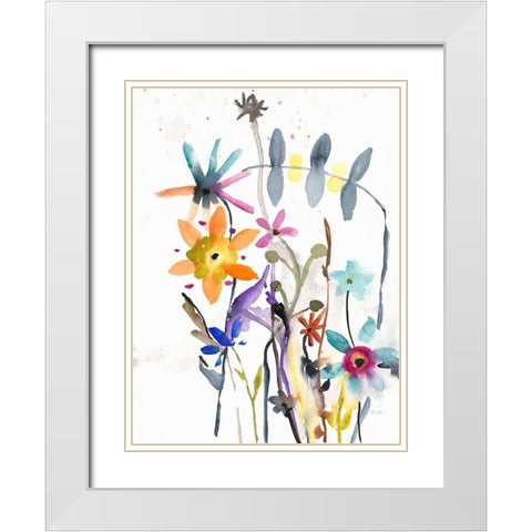 Flower Bedlam White Modern Wood Framed Art Print with Double Matting by Johannesson, Karin