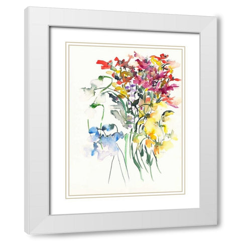 Garden Soiree 1 White Modern Wood Framed Art Print with Double Matting by Johannesson, Karin