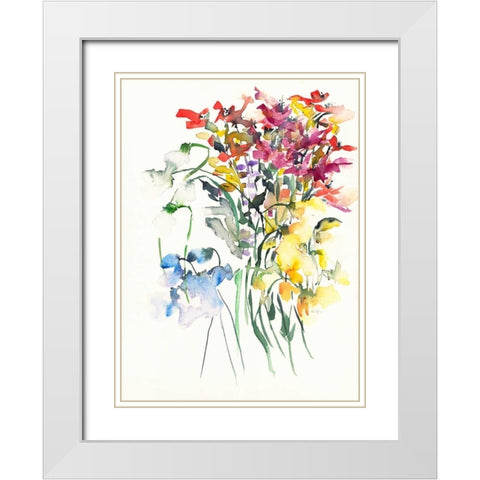 Garden Soiree 1 White Modern Wood Framed Art Print with Double Matting by Johannesson, Karin