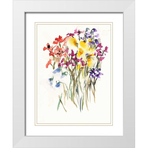 Garden Soiree 2 White Modern Wood Framed Art Print with Double Matting by Johannesson, Karin