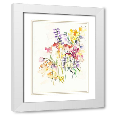 Laughing Lupines 2 White Modern Wood Framed Art Print with Double Matting by Johannesson, Karin