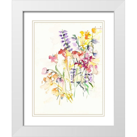 Laughing Lupines 2 White Modern Wood Framed Art Print with Double Matting by Johannesson, Karin