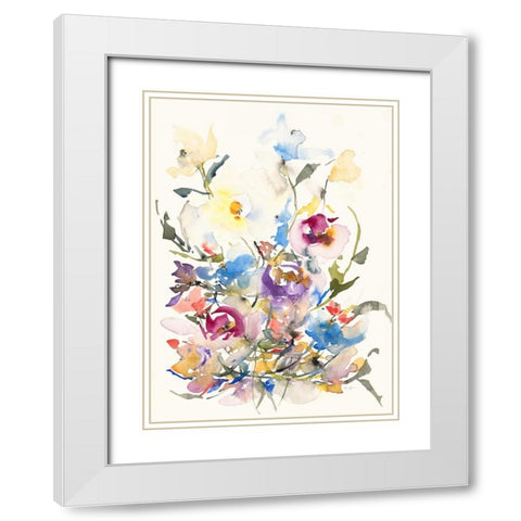 Blissful Garden White Modern Wood Framed Art Print with Double Matting by Johannesson, Karin