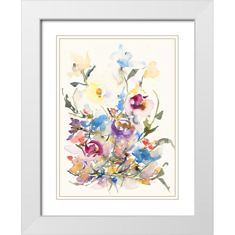 Blissful Garden White Modern Wood Framed Art Print with Double Matting by Johannesson, Karin