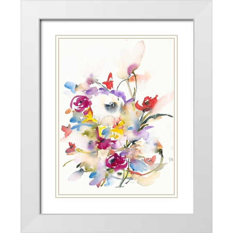 Cheerful Garden White Modern Wood Framed Art Print with Double Matting by Johannesson, Karin