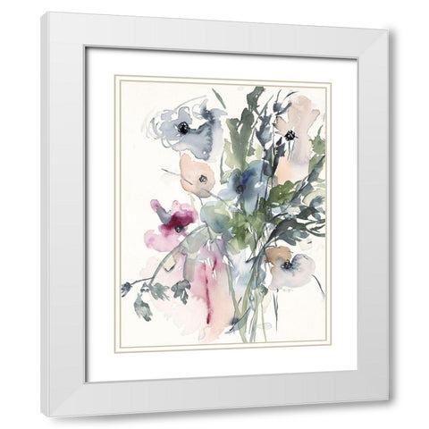 Simplicity Bouquet White Modern Wood Framed Art Print with Double Matting by Johannesson, Karin