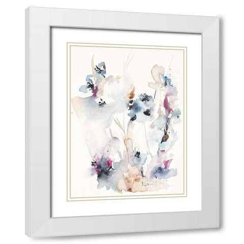 Simplicity Floral White Modern Wood Framed Art Print with Double Matting by Johannesson, Karin