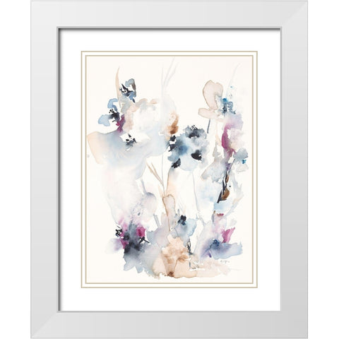 Simplicity Floral White Modern Wood Framed Art Print with Double Matting by Johannesson, Karin