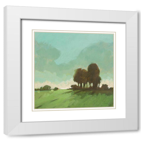 Knoll View 1 Square White Modern Wood Framed Art Print with Double Matting by Edwards, DB